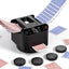 2-in-1 Automatic Card Shuffler and Dealer Machine with 4 Remotes for 1-2 Decks, USB-C Rechargeable, Supports 1-12 Players, Programmable, for Poker, UNO, Blackjack, Texas Holdem