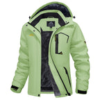 Women's Waterproof Ski Jacket Hooded Fleece Lined Warm Winter Jacket Snow Coat Mountain Windproof Rain Windbreaker FallFreshness Outdoorfun