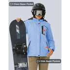 Women's Waterproof Ski Jacket Hooded Fleece Lined Warm Winter Jacket Snow Coat Mountain Windproof Rain Windbreaker FallFreshness Outdoorfun