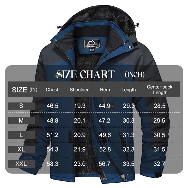 Men's Winter Coats Water Resistant Ski Snow Jacket Warm Fleece Jacket Parka Raincoats With Multi-Pockets FallFreshness Athletic Outerwear Outdoor Sportswear Outdoorfun