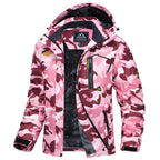 Women's Waterproof Ski Jacket Hooded Fleece Lined Warm Winter Jacket Snow Coat Mountain Windproof Rain Windbreaker FallFreshness Outdoorfun
