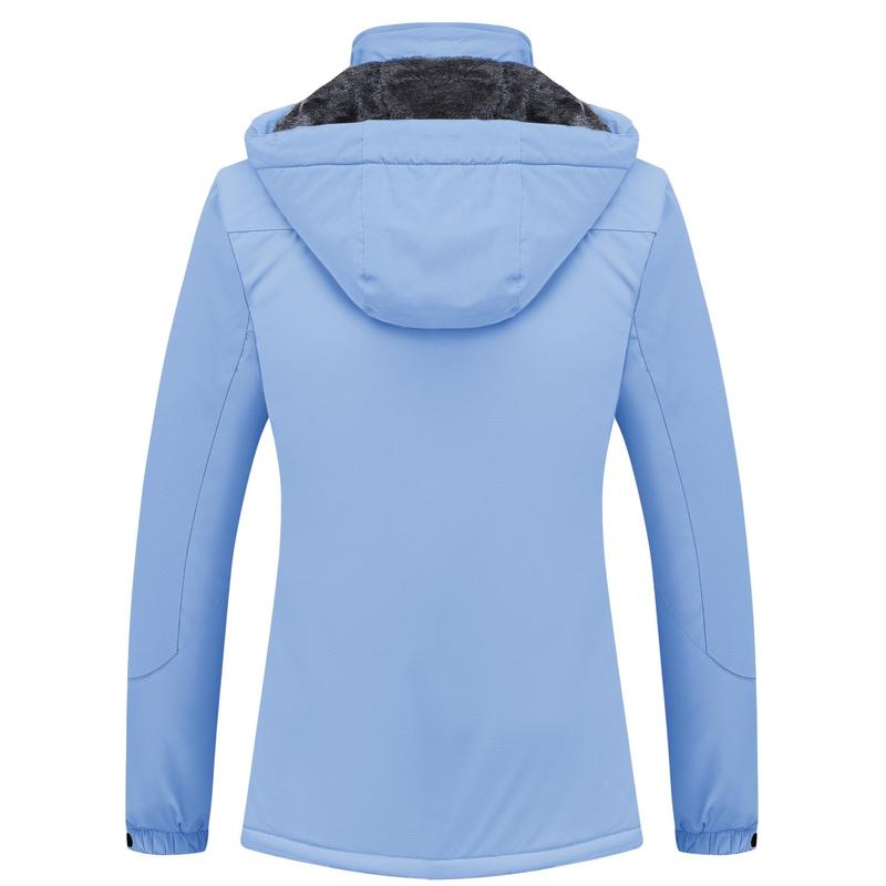 Women's Waterproof Ski Jacket Hooded Fleece Lined Warm Winter Jacket Snow Coat Mountain Windproof Rain Windbreaker FallFreshness Outdoorfun