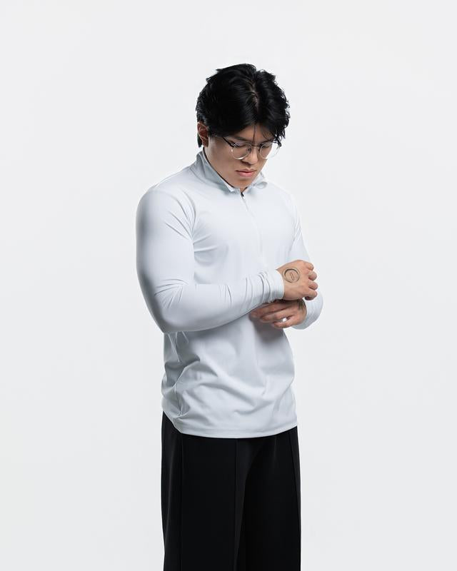 Brushed Nylon Quarter Zip-up