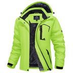 Women's Waterproof Ski Jacket Hooded Fleece Lined Warm Winter Jacket Snow Coat Mountain Windproof Rain Windbreaker FallFreshness Outdoorfun