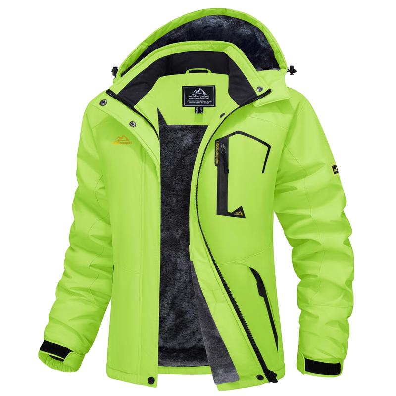 Women's Waterproof Ski Jacket Hooded Fleece Lined Warm Winter Jacket Snow Coat Mountain Windproof Rain Windbreaker FallFreshness Outdoorfun