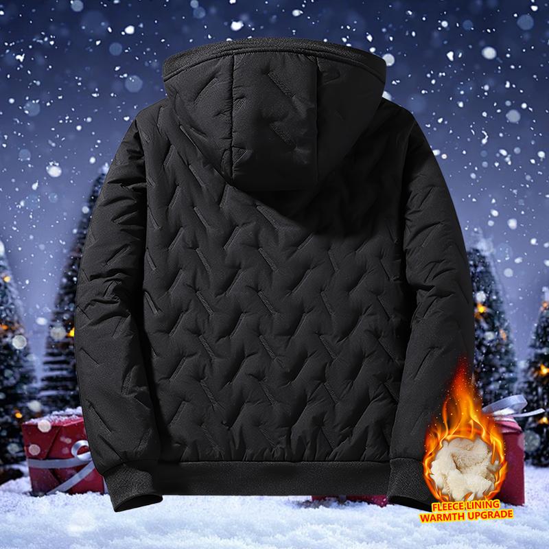 Men's Autumn and Winter Hooded Lamb Woolen Cotton Jacket - Warm and Puffed Full Zipper Jacket with Soft Polyester Lining, Zipper Pockets, Suitable for Cold Weather - Machine Washable, Regular Fit. Menswear Coats Menswear Coats Stylish Tops Beige Casual