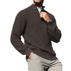 Men’s Cable Knit Quarter-Zip Sweater – Warm Turtleneck Pullover with Zip Collar – Perfect Layer for Cold Days, Casual Fridays & Timeless Everyday Style TikTokShopBlackFriday Christmas gift