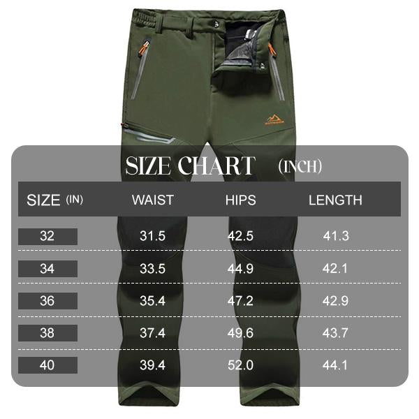 Men's Winter Pants Fleece Lined Ski Snow Pants Water Resistant 4 Zip Pockets Outdoor Work Pants FallFreshness Outdoorfun