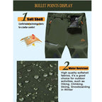 Men's Winter Pants Fleece Lined Ski Snow Pants Water Resistant 4 Zip Pockets Outdoor Work Pants FallFreshness Outdoorfun