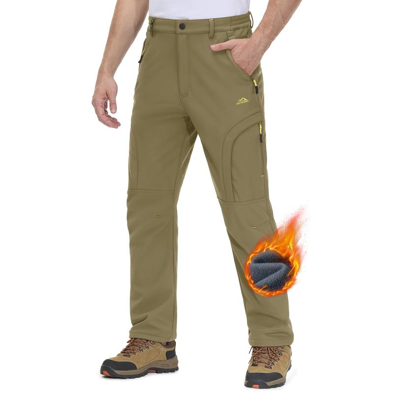 Men's Winter Pants 5 Zip Pockets Snow Ski Pants Fleece Lined Water Resistant Hiking Pants FallFreshness Outdoorfun