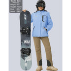 Women's Waterproof Ski Jacket Hooded Fleece Lined Warm Winter Jacket Snow Coat Mountain Windproof Rain Windbreaker FallFreshness Outdoorfun
