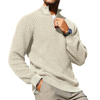 Men’s Cable Knit Quarter-Zip Sweater – Warm Turtleneck Pullover with Zip Collar – Perfect Layer for Cold Days, Casual Fridays & Timeless Everyday Style TikTokShopBlackFriday Christmas gift