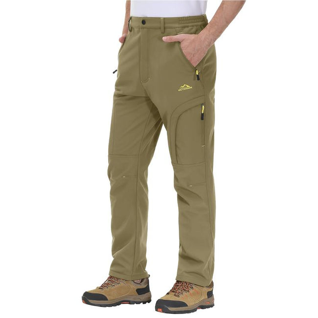 Men's Winter Pants 5 Zip Pockets Snow Ski Pants Fleece Lined Water Resistant Hiking Pants FallFreshness Outdoorfun Main Image