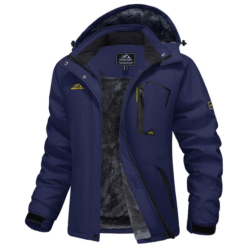 Women's Waterproof Ski Jacket Hooded Fleece Lined Warm Winter Jacket Snow Coat Mountain Windproof Rain Windbreaker FallFreshness Outdoorfun