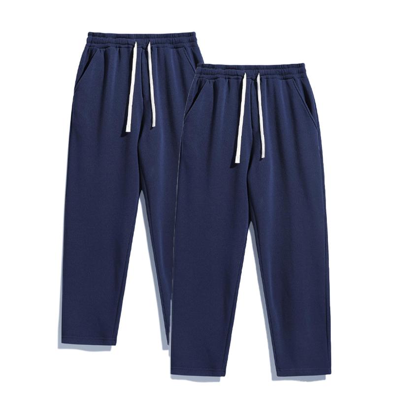 2-Piece Men's Solid Fashion Sweatpants, Versatile Year-Round Wear, Ideal for Autumn and Winter