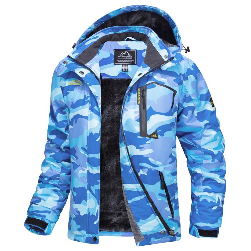 Women's Waterproof Ski Jacket Hooded Fleece Lined Warm Winter Jacket Snow Coat Mountain Windproof Rain Windbreaker FallFreshness Outdoorfun
