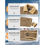 Men's Sherpa Lined Winter Trucker Jacket Warm Multi Pocket Casual Jacket Collared Menswear Tops Cotton Fleece Long Sleeve FallFreshness Khaki Beige Jacket Outdoorfun