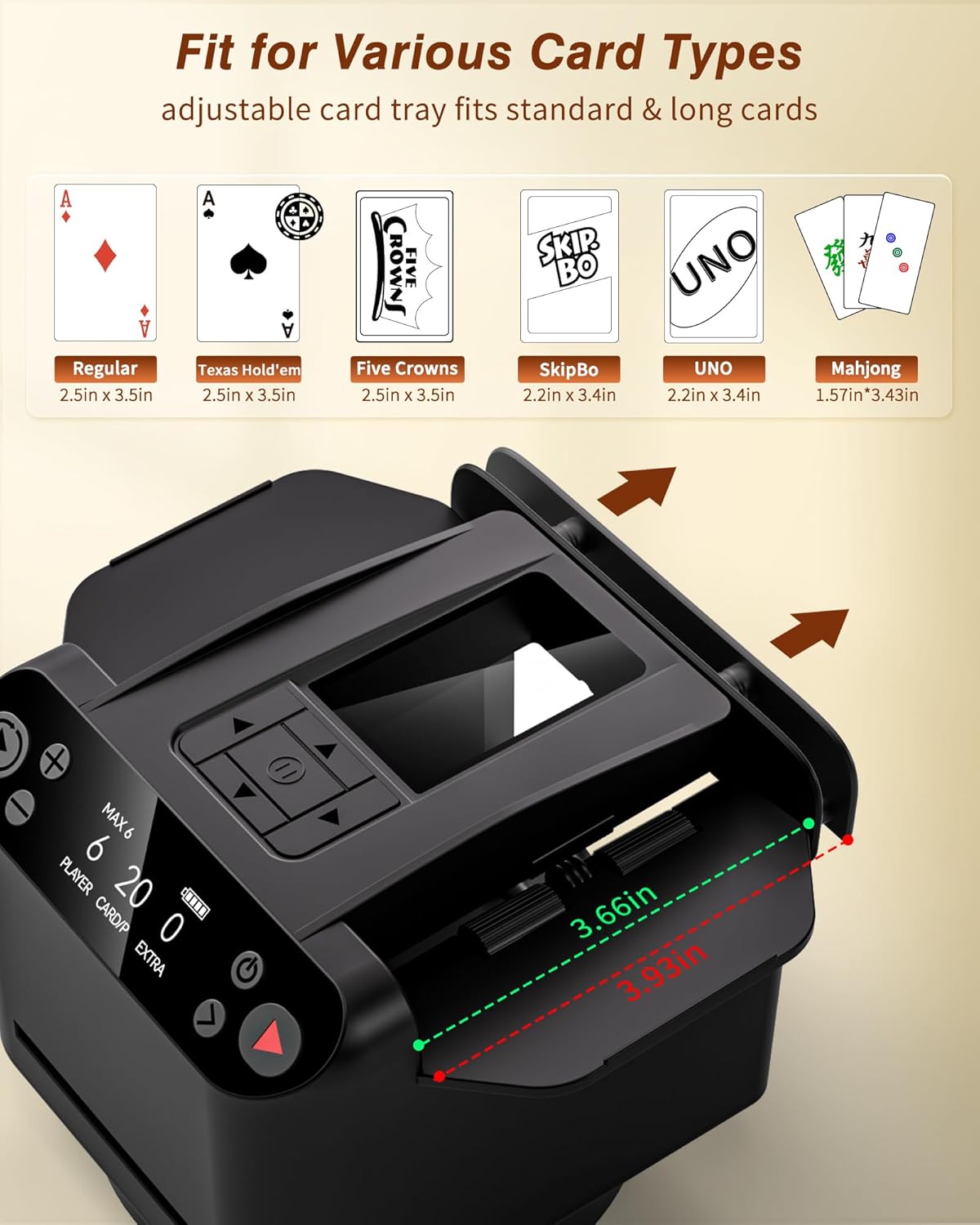 2-in-1 Automatic Card Shuffler and Dealer Machine with 4 Remotes for 1-2 Decks, USB-C Rechargeable, Supports 1-12 Players, Programmable, for Poker, UNO, Blackjack, Texas Holdem