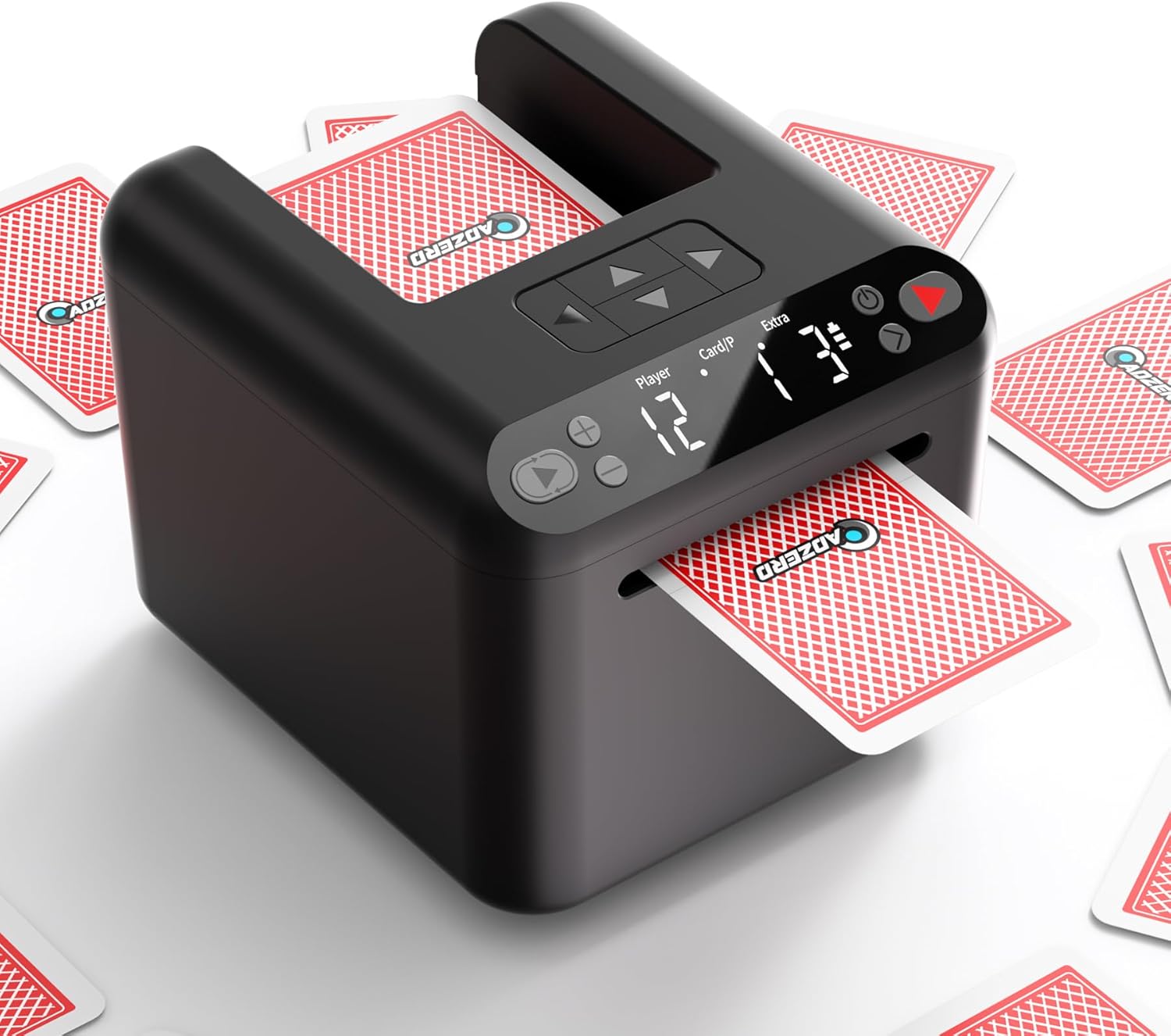 Automatic Card Dealer Machine - Rechargeable for 1/2/3 Decks, 1-12 Players, Adjustable Dealing Distance, Quiet, 360° & 180° Rotation, Compatible with Poker, UNO, Bridge, Blackjack & More