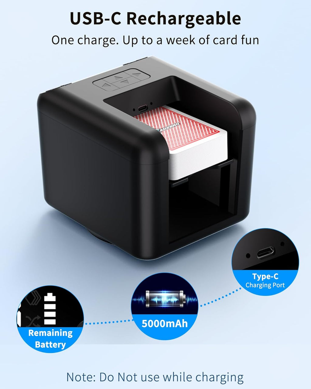 Automatic Card Dealer Machine - Rechargeable for 1/2/3 Decks, 1-12 Players, Adjustable Dealing Distance, Quiet, 360° & 180° Rotation, Compatible with Poker, UNO, Bridge, Blackjack & More