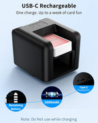 Automatic Card Dealer Machine - Rechargeable for 1/2/3 Decks, 1-12 Players, Adjustable Dealing Distance, Quiet, 360° & 180° Rotation, Compatible with Poker, UNO, Bridge, Blackjack & More