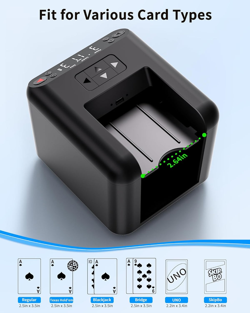 Automatic Card Dealer Machine - Rechargeable for 1/2/3 Decks, 1-12 Players, Adjustable Dealing Distance, Quiet, 360° & 180° Rotation, Compatible with Poker, UNO, Bridge, Blackjack & More