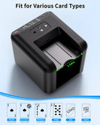 Automatic Card Dealer Machine - Rechargeable for 1/2/3 Decks, 1-12 Players, Adjustable Dealing Distance, Quiet, 360° & 180° Rotation, Compatible with Poker, UNO, Bridge, Blackjack & More