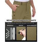 Men's Winter Pants 5 Zip Pockets Snow Ski Pants Fleece Lined Water Resistant Hiking Pants FallFreshness Outdoorfun