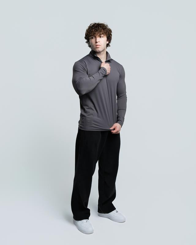 Brushed Nylon Quarter Zip-up