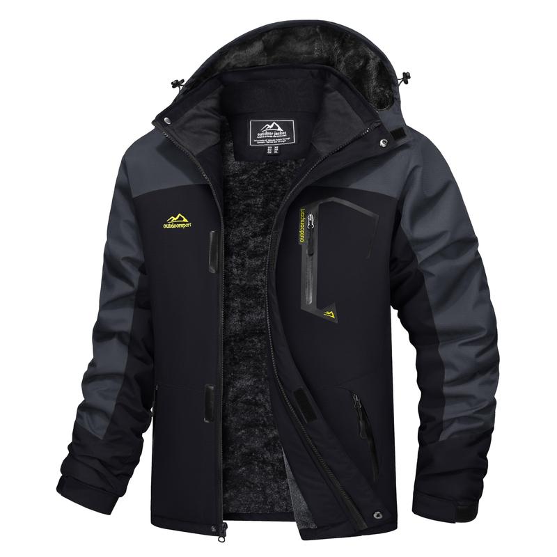 Men's Winter Coats Water Resistant Ski Snow Jacket Warm Fleece Jacket Parka Raincoats With Multi-Pockets FallFreshness Athletic Outerwear Outdoor Sportswear Outdoorfun