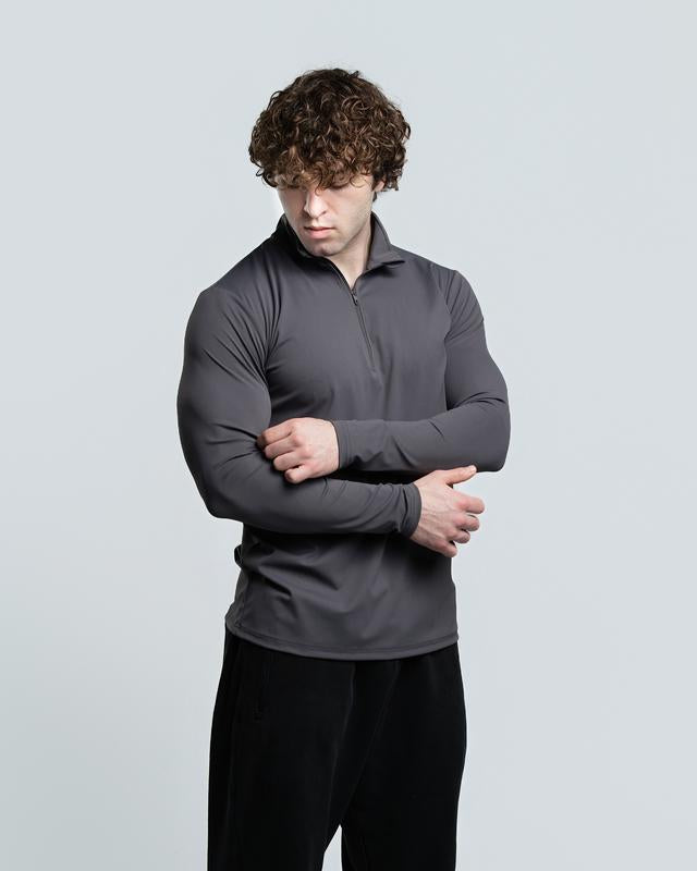 Brushed Nylon Quarter Zip-up