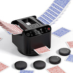 2-in-1 Automatic Card Shuffler and Dealer Machine with 4 Remotes for 1-2 Decks, USB-C Rechargeable, Supports 1-12 Players, Programmable, for Poker, UNO, Blackjack, Texas Holdem