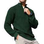 Men’s Cable Knit Quarter-Zip Sweater – Warm Turtleneck Pullover with Zip Collar – Perfect Layer for Cold Days, Casual Fridays & Timeless Everyday Style TikTokShopBlackFriday Christmas gift