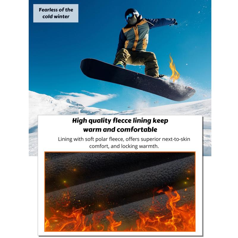 Men's Winter Pants 5 Zip Pockets Snow Ski Pants Fleece Lined Water Resistant Hiking Pants FallFreshness Outdoorfun