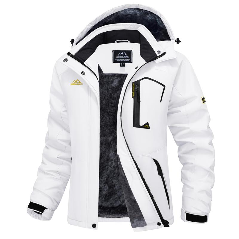 Women's Waterproof Ski Jacket Hooded Fleece Lined Warm Winter Jacket Snow Coat Mountain Windproof Rain Windbreaker FallFreshness Outdoorfun