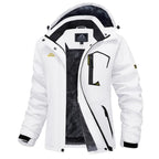 Women's Waterproof Ski Jacket Hooded Fleece Lined Warm Winter Jacket Snow Coat Mountain Windproof Rain Windbreaker FallFreshness Outdoorfun