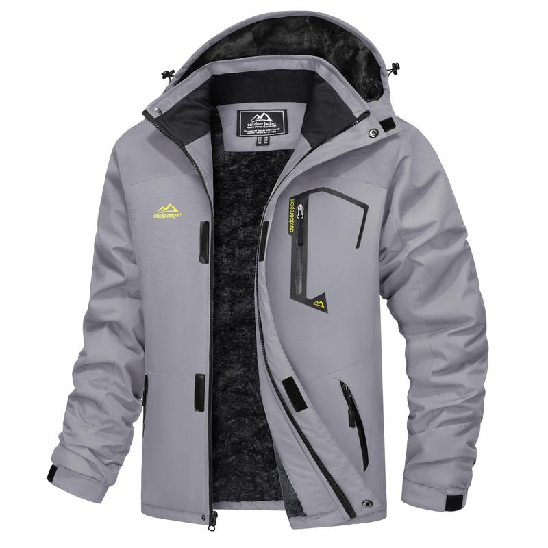 Men's Winter Coats Water Resistant Ski Snow Jacket Warm Fleece Jacket Parka Raincoats With Multi-Pockets FallFreshness Athletic Outerwear Outdoor Sportswear Outdoorfun