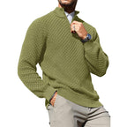 Men’s Cable Knit Quarter-Zip Sweater – Warm Turtleneck Pullover with Zip Collar – Perfect Layer for Cold Days, Casual Fridays & Timeless Everyday Style TikTokShopBlackFriday Christmas gift