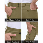 Men's Winter Pants 5 Zip Pockets Snow Ski Pants Fleece Lined Water Resistant Hiking Pants FallFreshness Outdoorfun