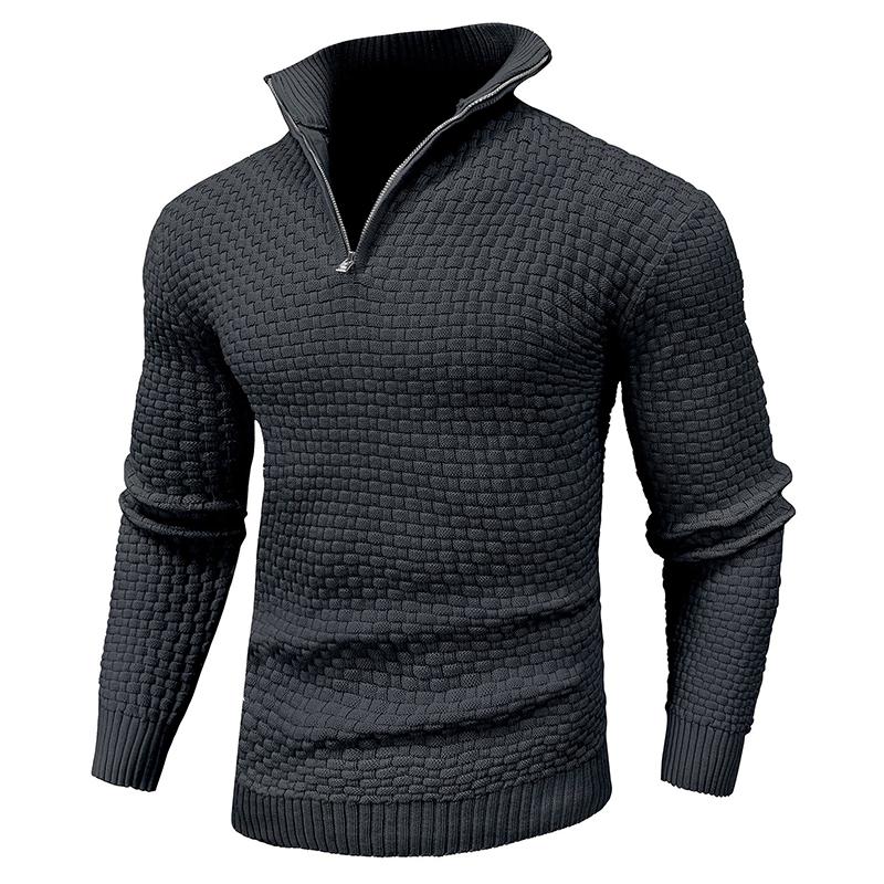 Men’s Cable Knit Quarter-Zip Sweater – Warm Turtleneck Pullover with Zip Collar – Perfect Layer for Cold Days, Casual Fridays & Timeless Everyday Style TikTokShopBlackFriday Christmas gift