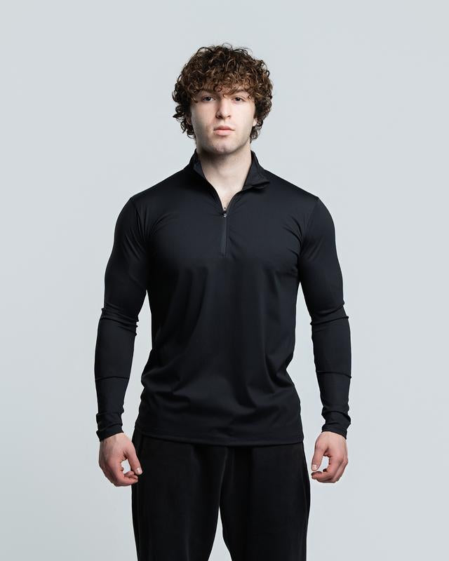 Brushed Nylon Quarter Zip-up