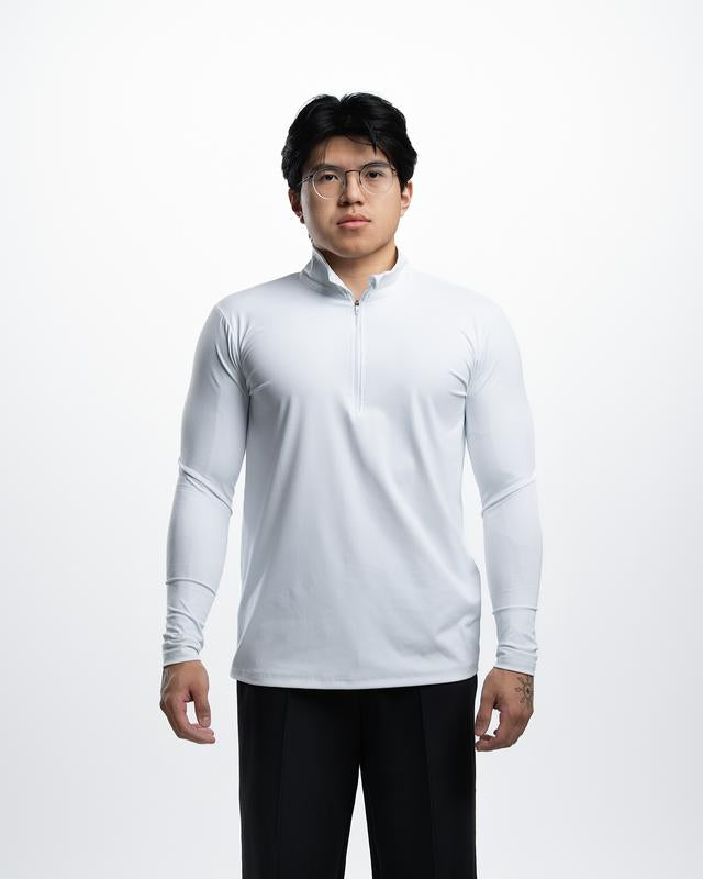 Brushed Nylon Quarter Zip-up