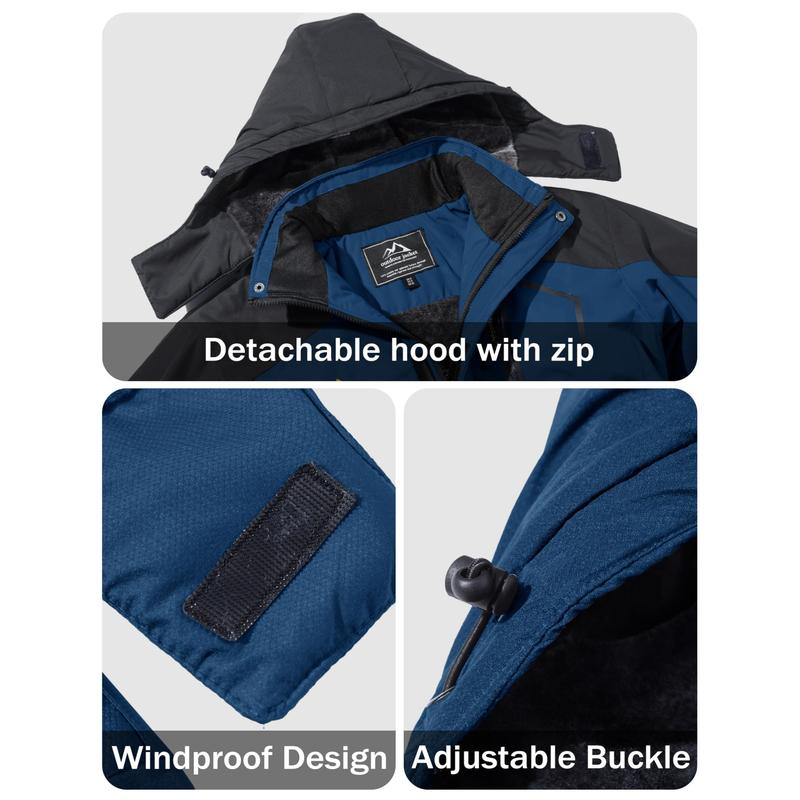 Men's Winter Coats Water Resistant Ski Snow Jacket Warm Fleece Jacket Parka Raincoats With Multi-Pockets FallFreshness Athletic Outerwear Outdoor Sportswear Outdoorfun