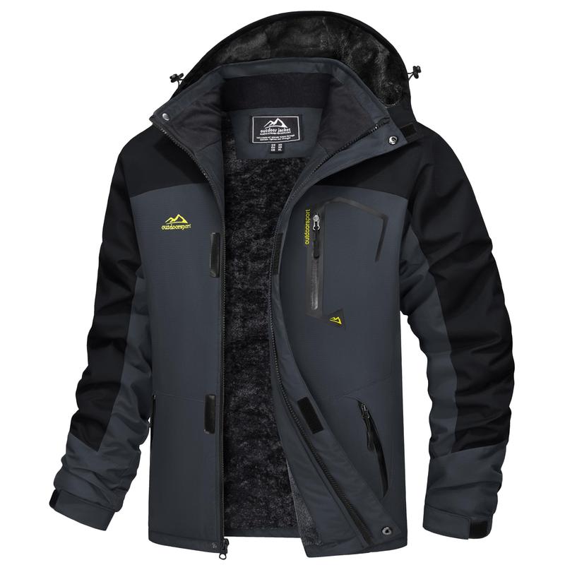 Men's Winter Coats Water Resistant Ski Snow Jacket Warm Fleece Jacket Parka Raincoats With Multi-Pockets FallFreshness Athletic Outerwear Outdoor Sportswear Outdoorfun