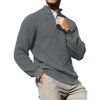 Men’s Cable Knit Quarter-Zip Sweater – Warm Turtleneck Pullover with Zip Collar – Perfect Layer for Cold Days, Casual Fridays & Timeless Everyday Style TikTokShopBlackFriday Christmas gift