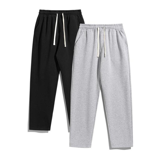 2-Piece Men's Solid Fashion Sweatpants, Versatile Year-Round Wear, Ideal for Autumn and Winter Hover Image