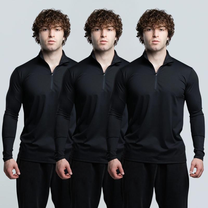 Brushed Nylon Quarter Zip-up