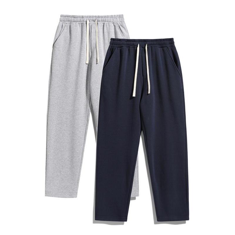 2-Piece Men's Solid Fashion Sweatpants, Versatile Year-Round Wear, Ideal for Autumn and Winter