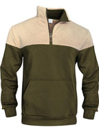 Men's Fall/Winter Patchwork Design Casual Stand-Up Collar Zipper Hoodie Stylish Commuter Sweatshirt New Arrival Men's Warm Pullover christmas gifts for him