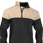 Men's Fall/Winter Patchwork Design Casual Stand-Up Collar Zipper Hoodie Stylish Commuter Sweatshirt New Arrival Men's Warm Pullover christmas gifts for him